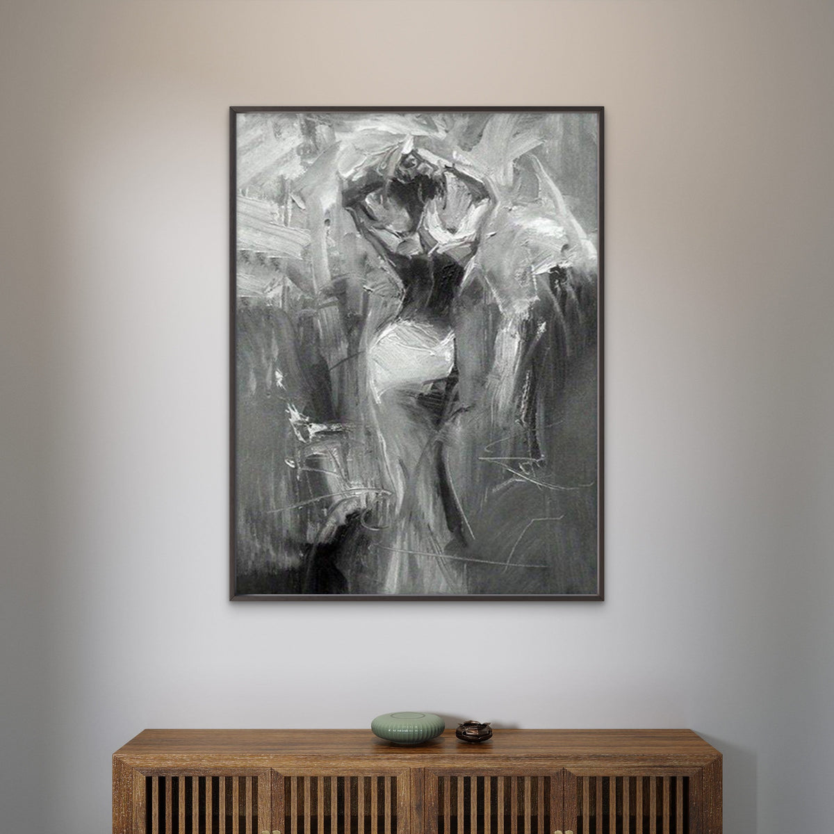 Black and White Abstract Dancing Woman Fashion Home Decor Premium Quality Poster Print Choose Your Sizes