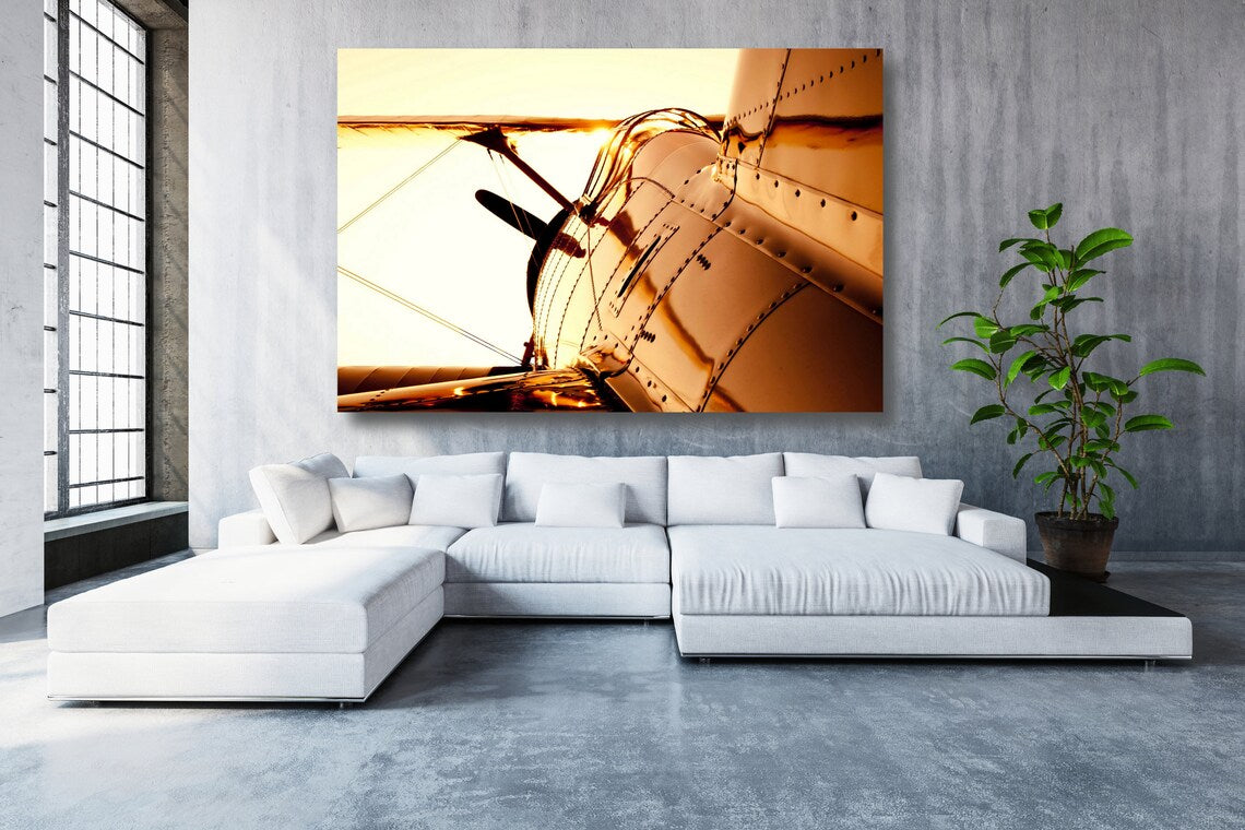 Vintage Aircraft Acrylic Glass Print Tempered Glass Wall Art 100% Made in Australia Ready to Hang