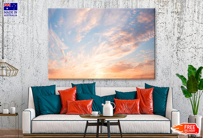 Beautiful Romantic Sunset Sky Wall Art Decor 100% Australian Made