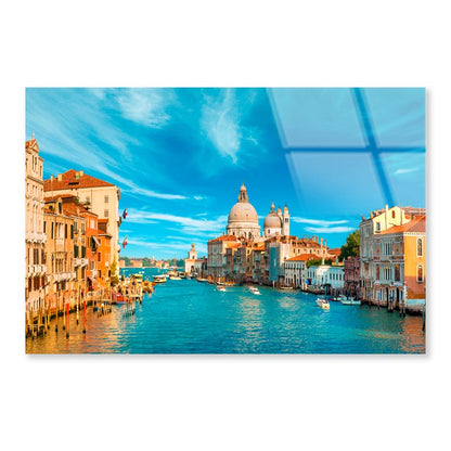 Gorgeous View of The Grand Canal, Venice, Italy Acrylic Glass Print Tempered Glass Wall Art 100% Made in Australia Ready to Hang