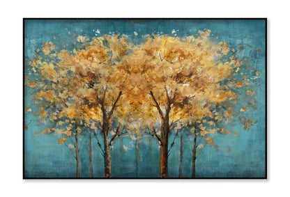 Gold Trees Abstract Oil Painting Wall Art Limited Edition High Quality Print