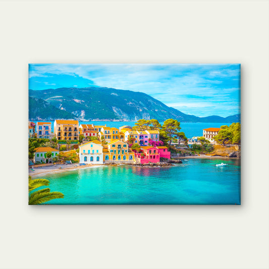Assos Village Kefalonia Island Greece Coastal Town Wall Art Decor 100% Australian Made