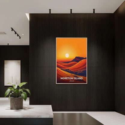 Moreton Island Sunset Sand Dunes Australia Travel Poster Print Wall Art