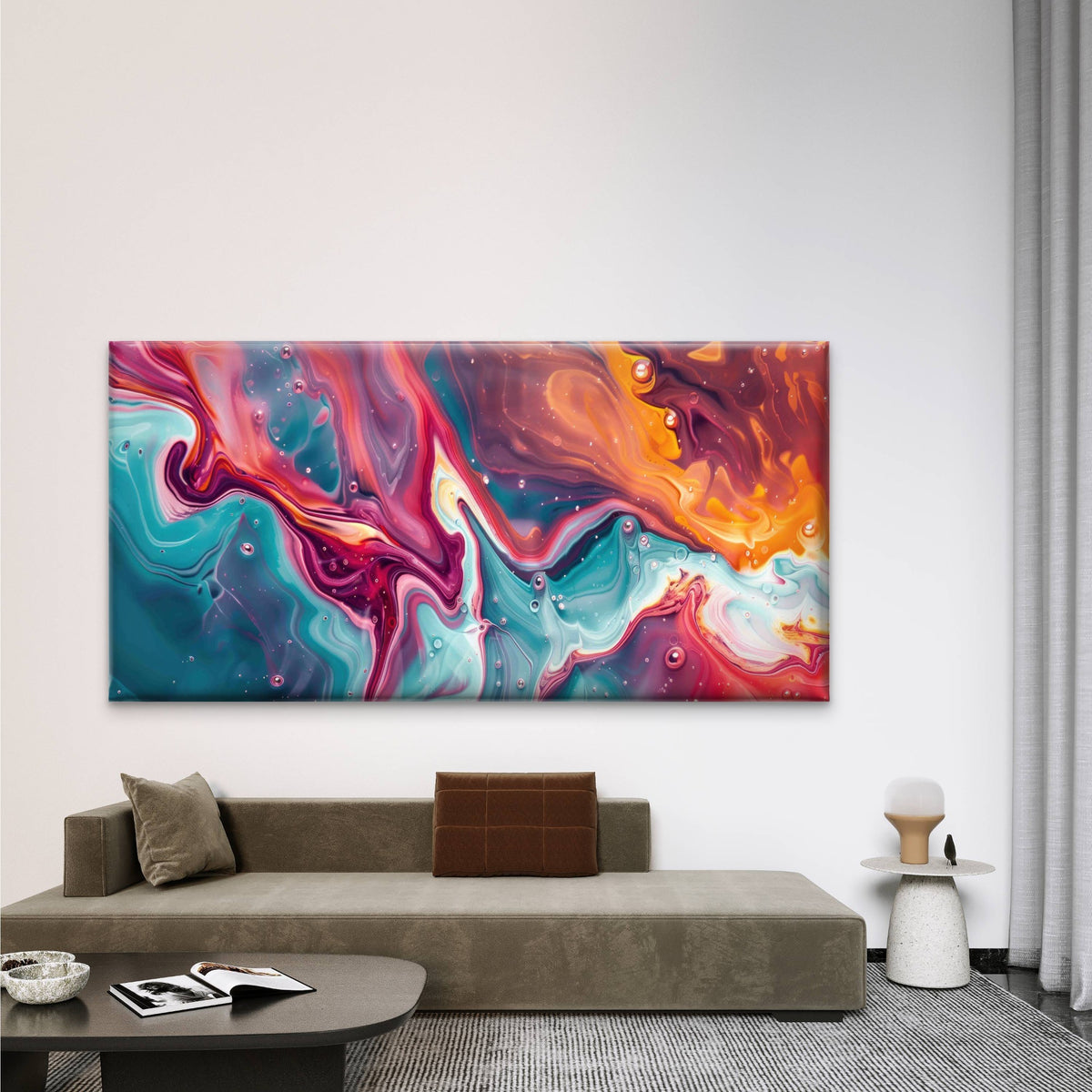 Abstract Painting Multicolor Wall Art Canvas Office Home Room Framed 120x60cm