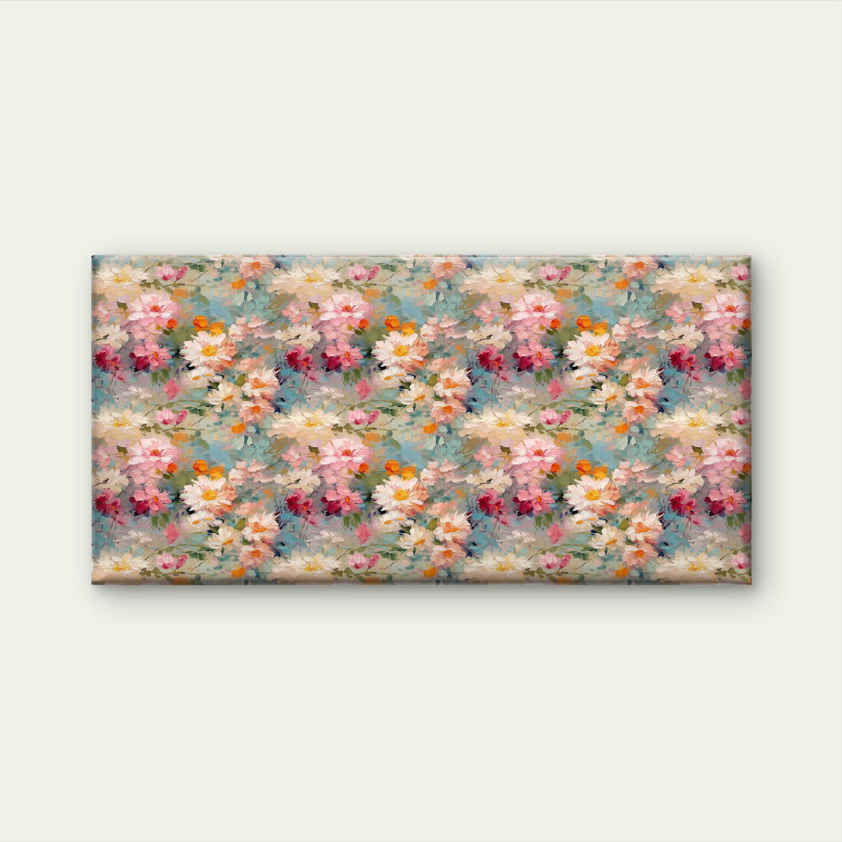 Vintage Wildflower Landscape Wall Art Canvas Office Home Room Framed 120x60cm