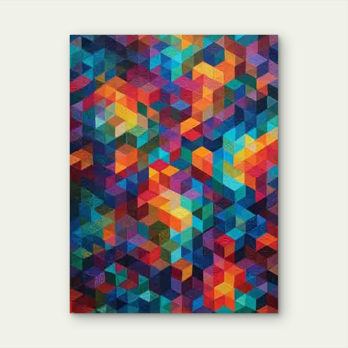 Abstract Geometric Tessellation Pattern Metal Print Ready to Hang