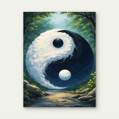Yin Yang Forest Art 40x60cm Metal Print Ready to Hang