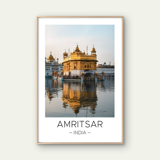 Harmandir Sahib in Amritsar, India Travel Poster Print Wall Art