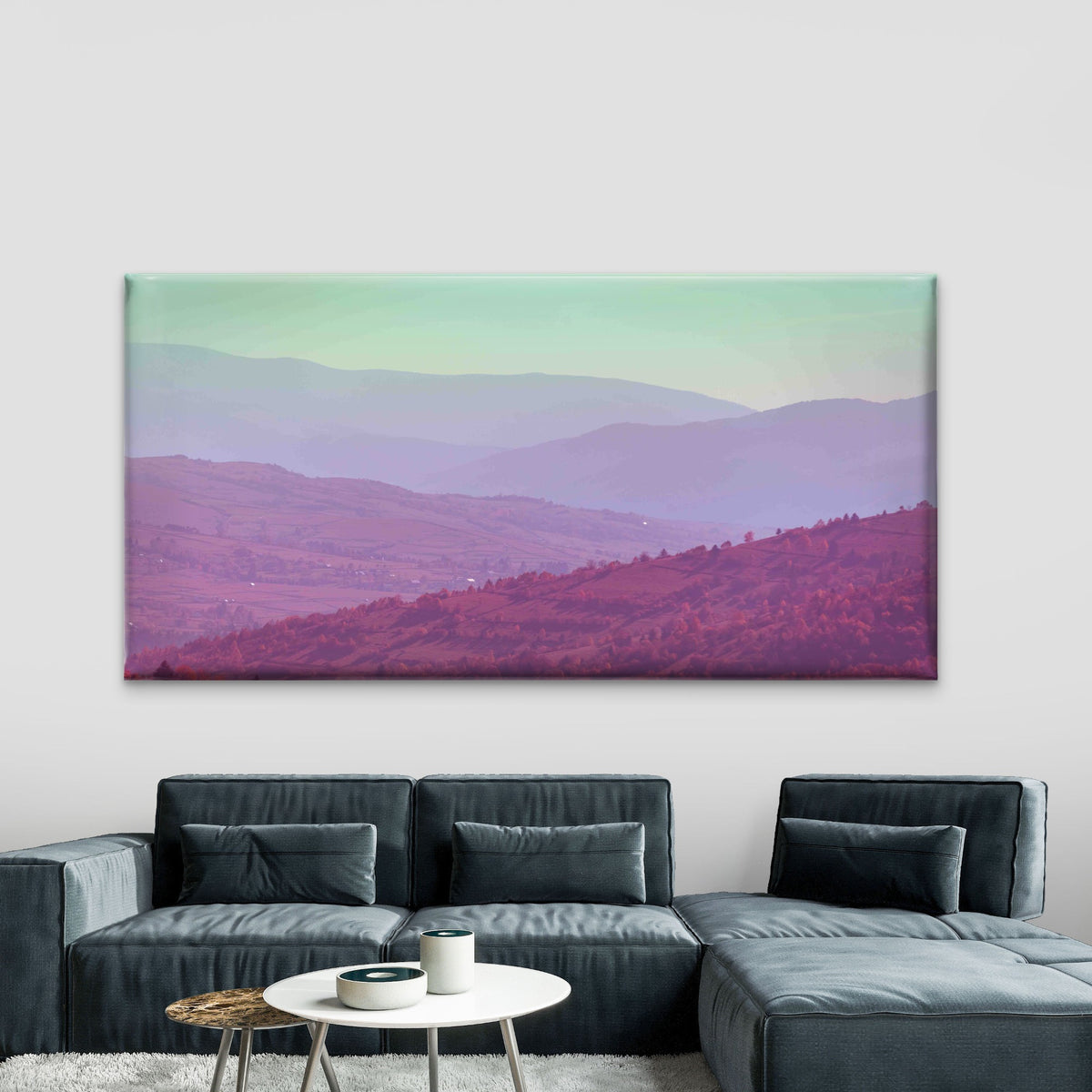 Sunset Over Carpathian Mountain Wall Art Canvas Office Home Room Framed 120x60cm