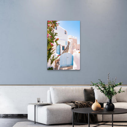 Iconic Architecture Of The Greek Island Of Santorini 60x90cm Metal Print Ready to Hang