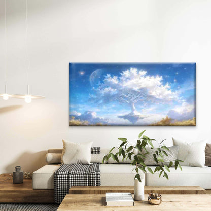 Fantasy Sky with Floating Tree Wall Art Canvas Office Home Room Framed 120x60cm