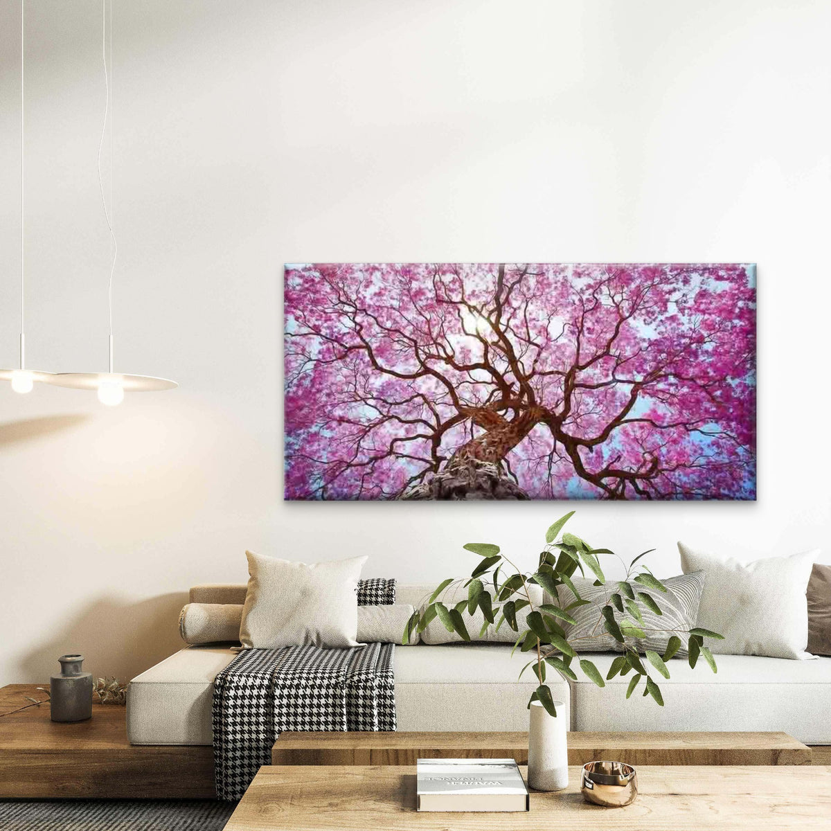 Blooming Cherry Blossom Tree Wall Art Canvas Office Home Room Framed 120x60cm
