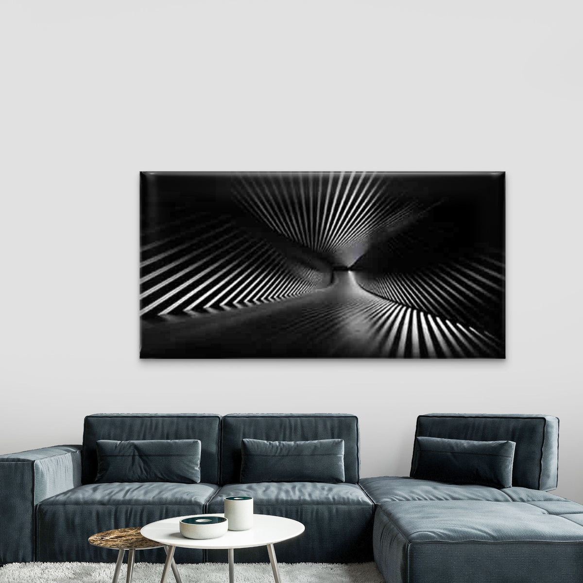 Futuristic Tunnel Pattern Wall Art Canvas Office Home Room Framed 120x60cm