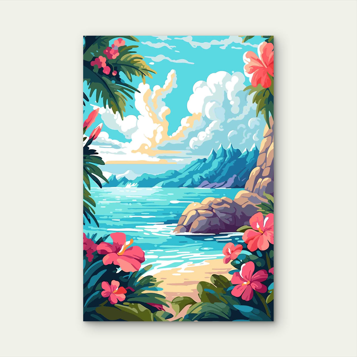 Flower Design With Beautiful Background 60x90cm Metal Print Ready to Hang