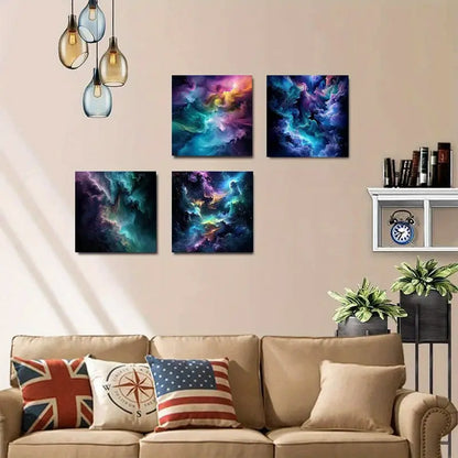 4pcs   Vibrant Cosmic Cloud Canvas Art Prints  D  Wall Art Canvas Framed