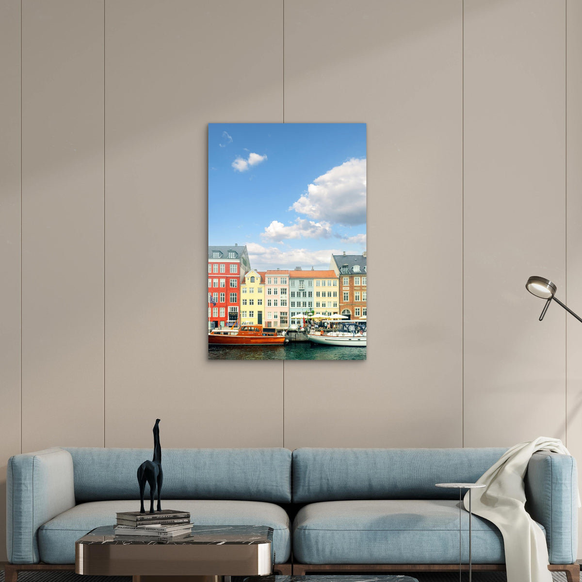 Nyhavn In Copenhagen Denmark 60x90cm Metal Print Ready to Hang