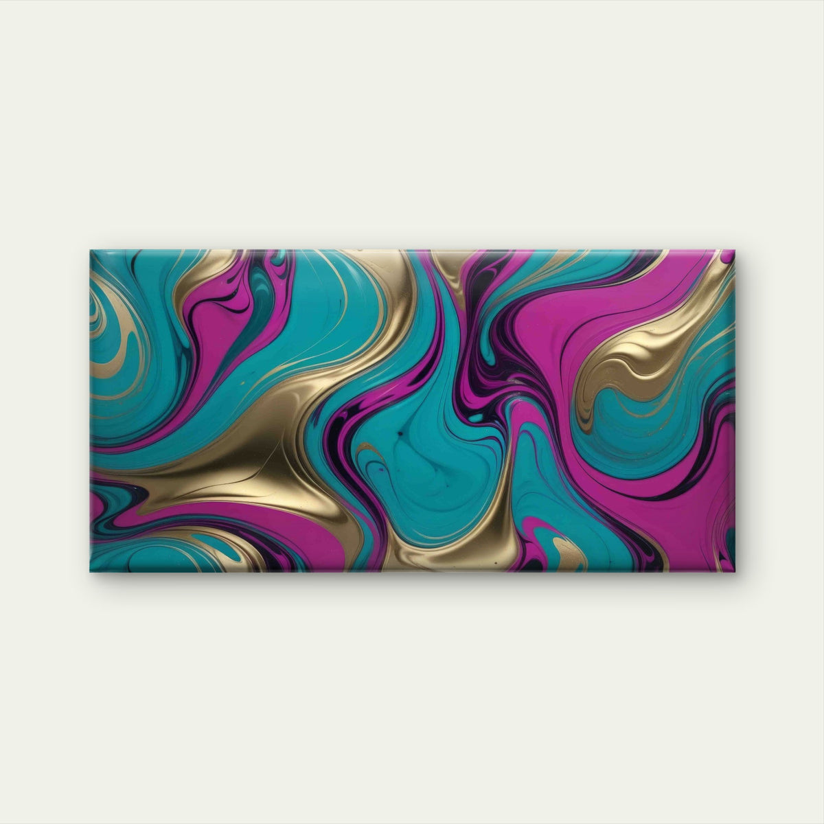 Abstract Swirling Blue Gold PinkWall Art Canvas Office Home Room Framed 120x60cm
