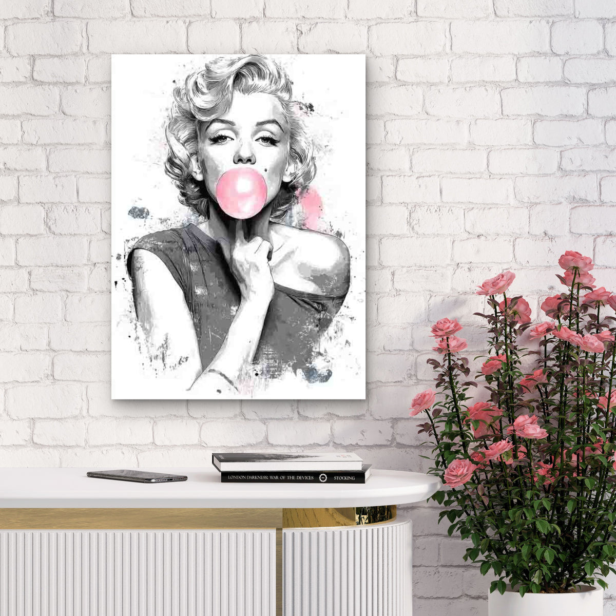 Marilyn Monroe Bubble Gum 60x90cm Metal Print Ready to Hang