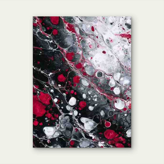 Manga Style Marble Art, Modern Abstract 60x90cm Metal Print Ready to Hang
