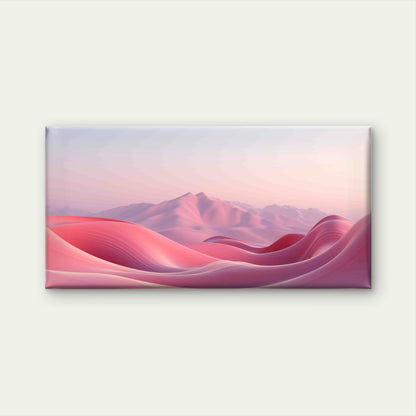 Pink Mountains at Sunset Wall Art Canvas Office Home Room Framed 120x60cm