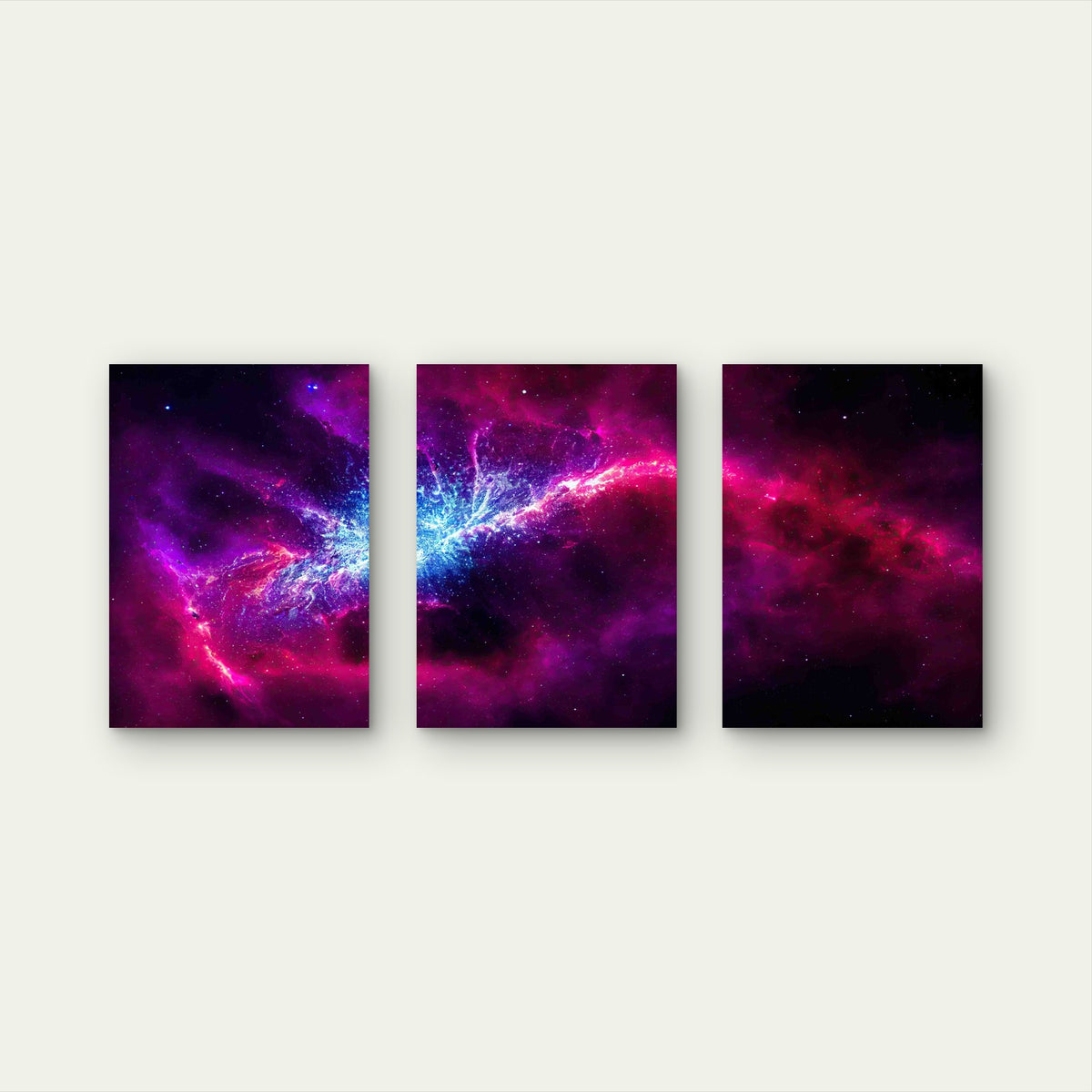 3pcs Shining Stars Milky Way Stardust Metal Print Ready to Hang Art