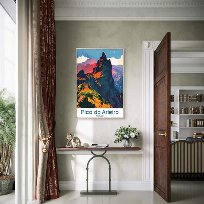 Pico Do Arieiro, a Mountain Peak in Portugal Travel Poster Print Wall Art