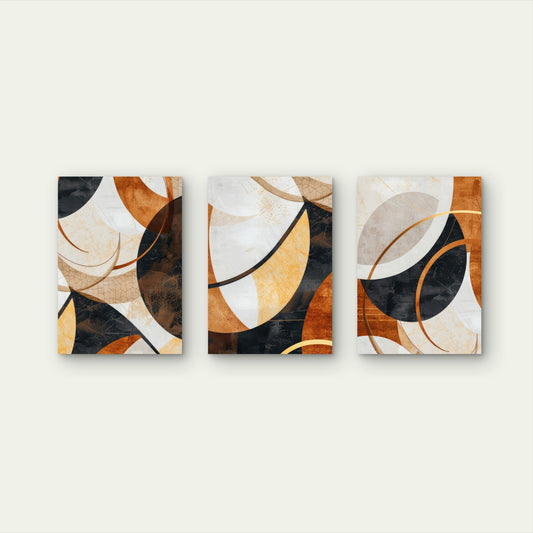 3pcs Modern Geometric Circle Abstract Painting Wall Art Set Canvas Framed 50x70cm - High Quality Print 100% Australian Made Wall Canvas Ready to Hang