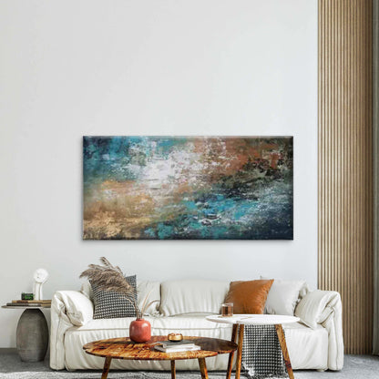 Abstract Painting with Vibrant Wall Art Canvas Office Home Room Framed 120x60cm