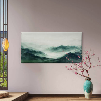 Misty Mountain Landscape Wall Art Canvas Office Home Room Framed 120x60cm