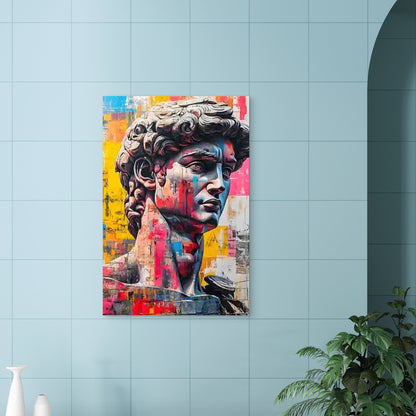 Colorful David Statue 40x60cm Metal Print Ready to Hang