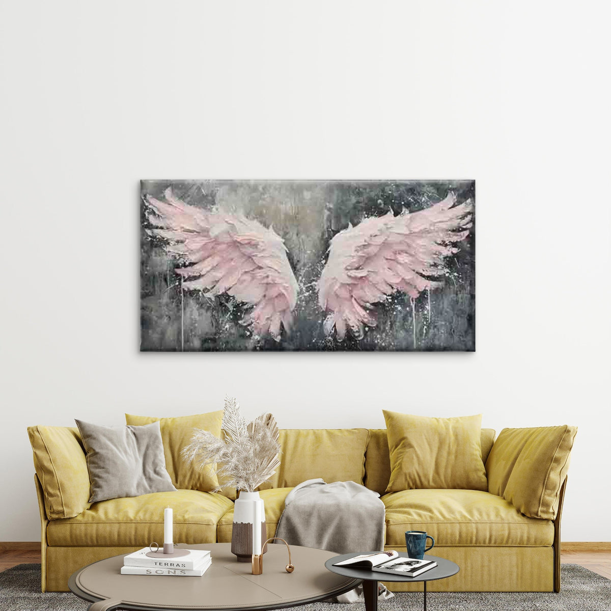 Abstract Angel Wings Wall Art Canvas Office Home Room Framed 120x60cm
