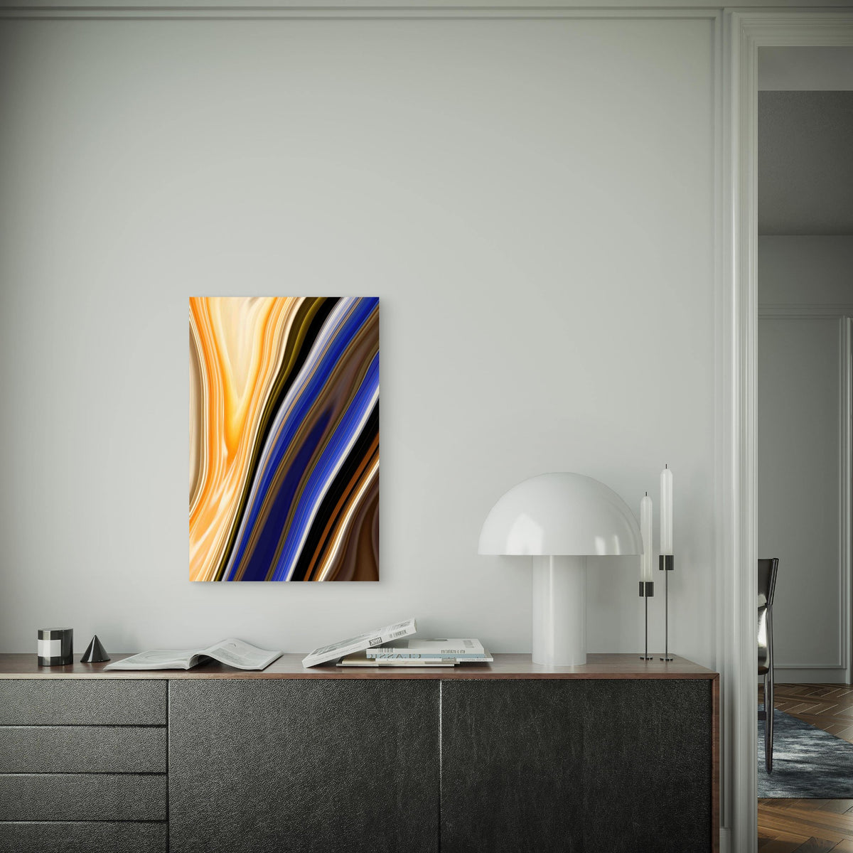 Colorful Abstract Background With a Blue 60x90cm Metal Print Ready to Hang