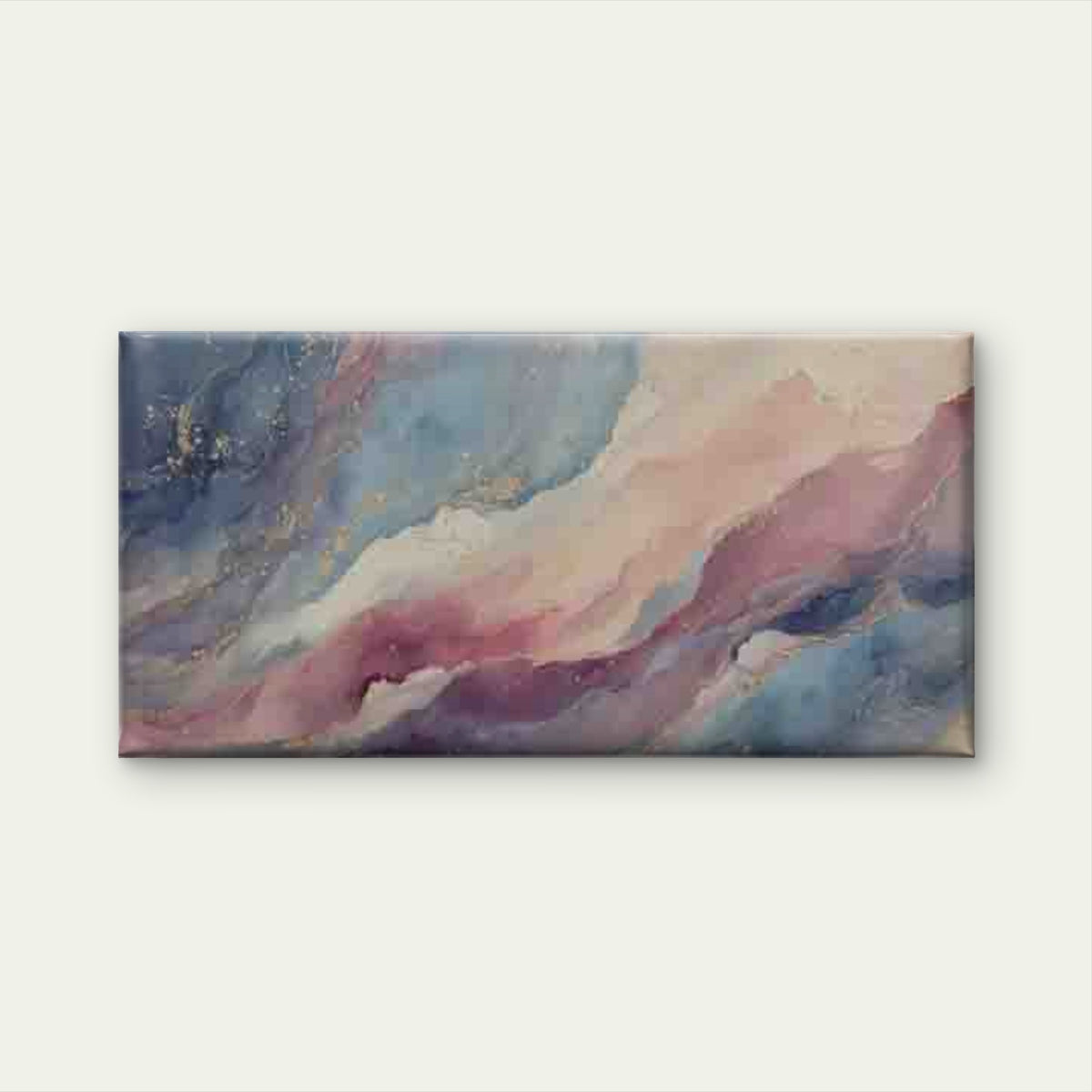 Abstract Blue & Pink Ink Flow Wall Art Canvas Office Home Room Framed 120x60cm