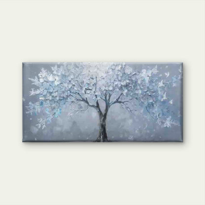 Blue And White Fantasy Tree Wall Art Canvas Office Home Room Framed 120x60cm