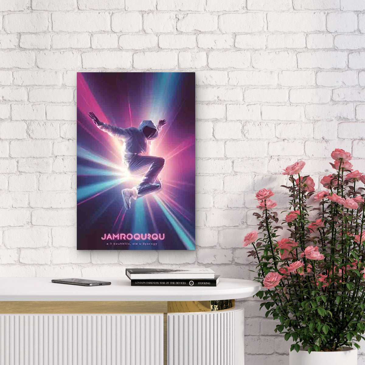 Featuring Neon Velocity Leap 60x90cm Metal Print Ready to Hang