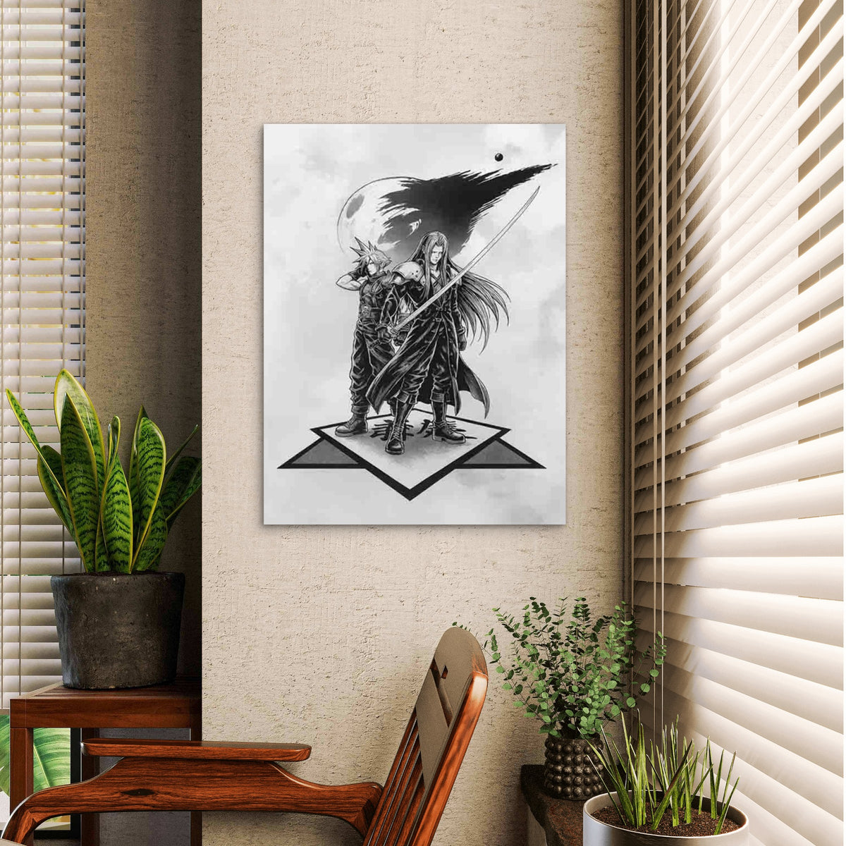 Final Fantasy Artwork Modern Retro 40x60cm Metal Print Ready to Hang