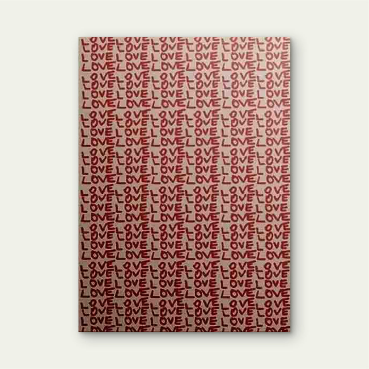 Red LOVE Letters Pattern Artwork 60x90cm Metal Print Ready to Hang