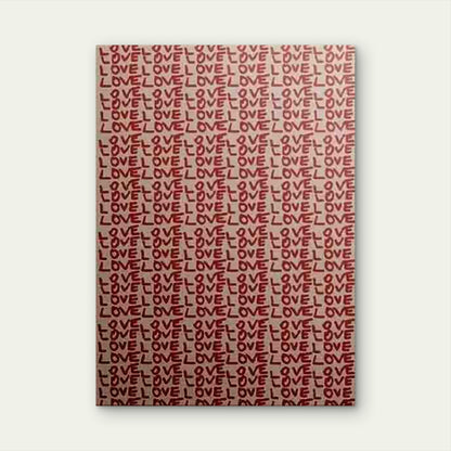 Red LOVE Letters Pattern Artwork Metal Print Ready to Hang