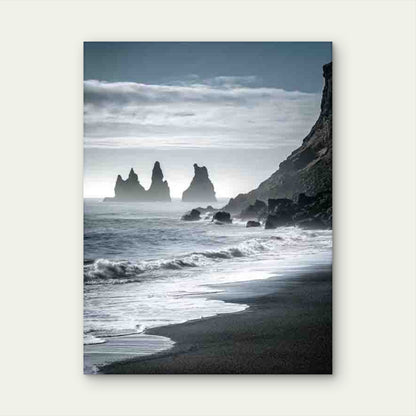 Iceland'S Black Sand 60x90cm Metal Print Ready to Hang