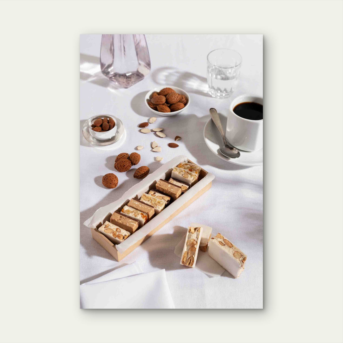 High Angle Delicious Nougats Coffee Cup 40x60cm Metal Print Ready to Hang