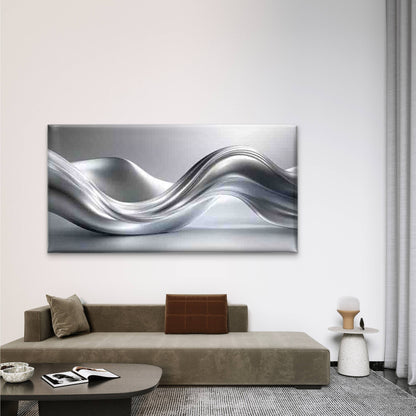 Metallic Wave Abstract Wall Art Canvas Office Home Room Framed 120x60cm