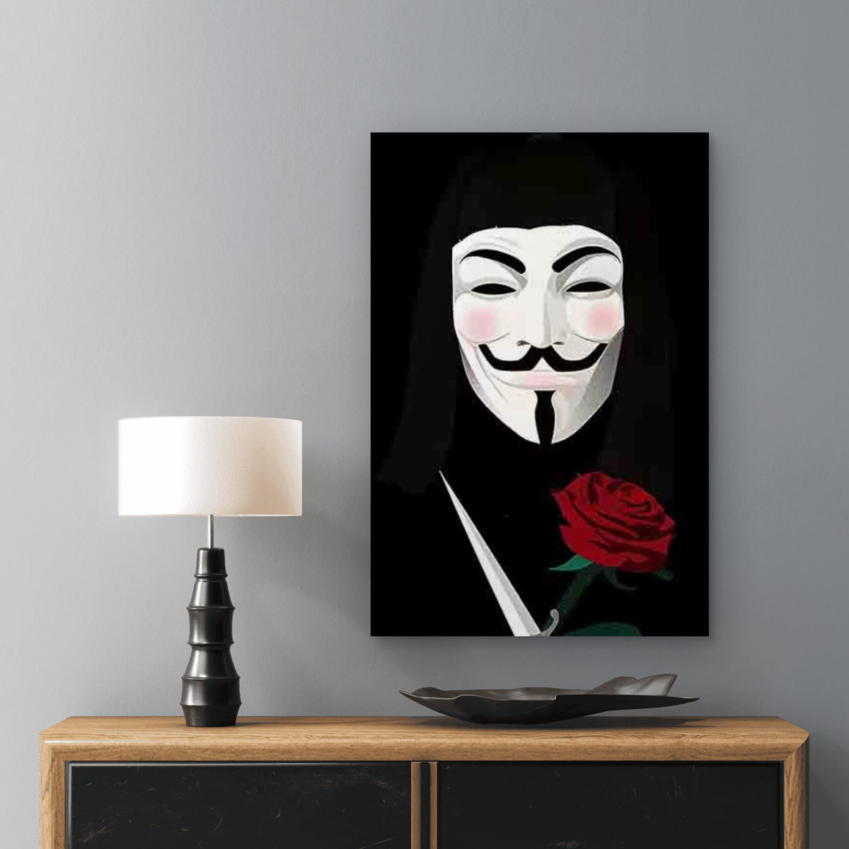 Vendetta Iconic Character 40x60cm Metal Print Ready to Hang