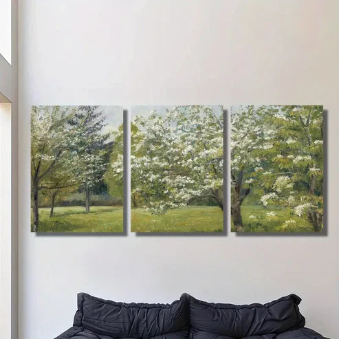 3pcs Vintage Spring Apple Blossom Landscape Wall Art Canvas Unframed – High Quality Print 100% Australian Made Wall Canvas