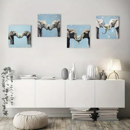4pcs Elephant Couple Elegant Modern Wall Art Canvas Framed (Copy)