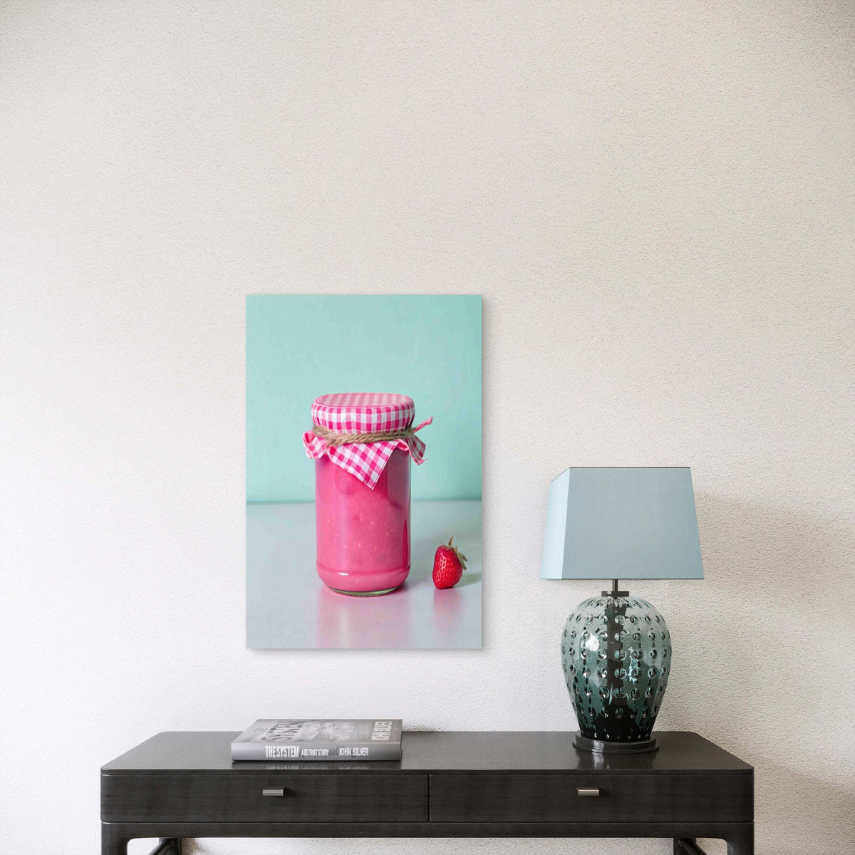 Jar Of Homemade Strawberry Jam Metal Print Ready to Hang