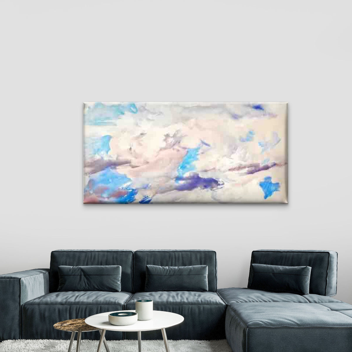 Abstract Design of Clouds Wall Art Canvas Office Home Room Framed 120x60cm