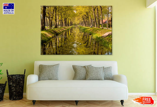 Canal With Water Greenery & Nature Print 100% Australian Made