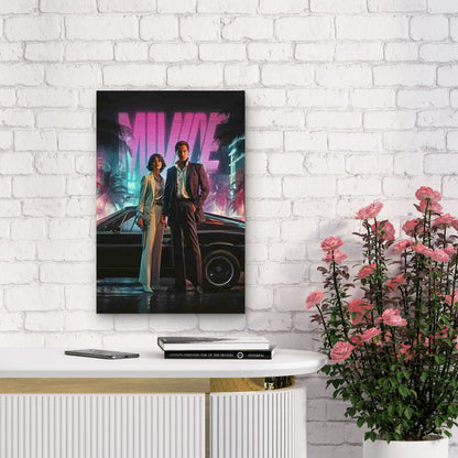 Featuring Miami Noir Nights 60x90cm Metal Print Ready to Hang