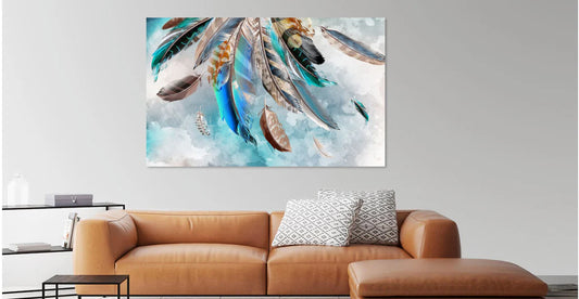 Stunning Abstract Feather popular, multicolored 90x60cm Print 100% Australian Made