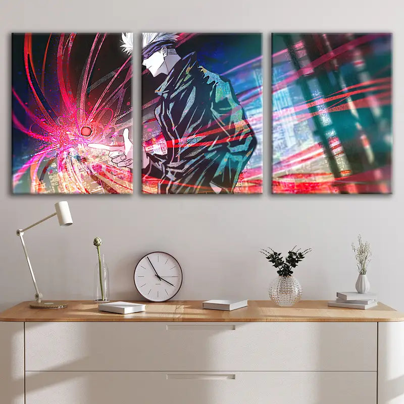 3pcs Anime Comic Art Character Poster Wall Art Set Canvas Framed 40x60cm - High Quality Print 100% Australian Made Wall Canvas Ready to Hang